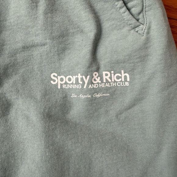 Sporty & Rich Light Blue Terry Shorts - Picture 2 of 4